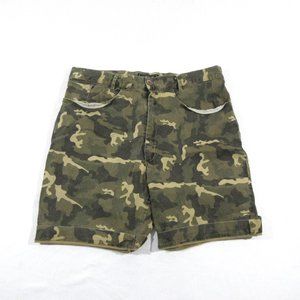 Foreign Exchange Women's Rolled Camo Short High Rise Cotton Short Shorts Sz 30